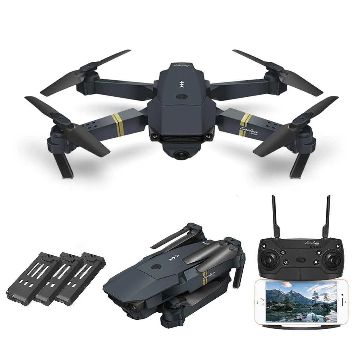 Black Bird 4K Drone Extreme Upgrade w/ Extra Batteries HD Camera Live Video WiFi FPV Voice Command