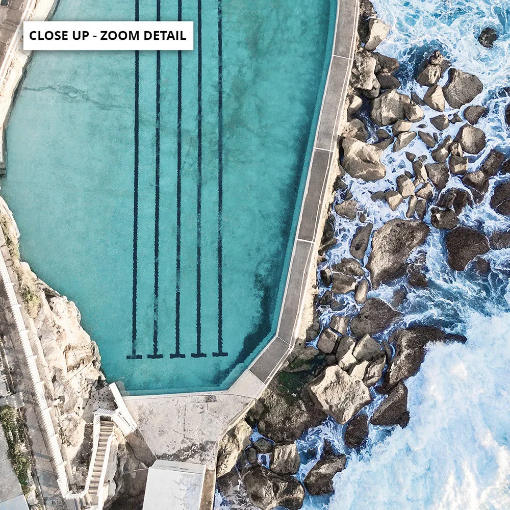 Bronte Rock Pool Aerial I - Art Print