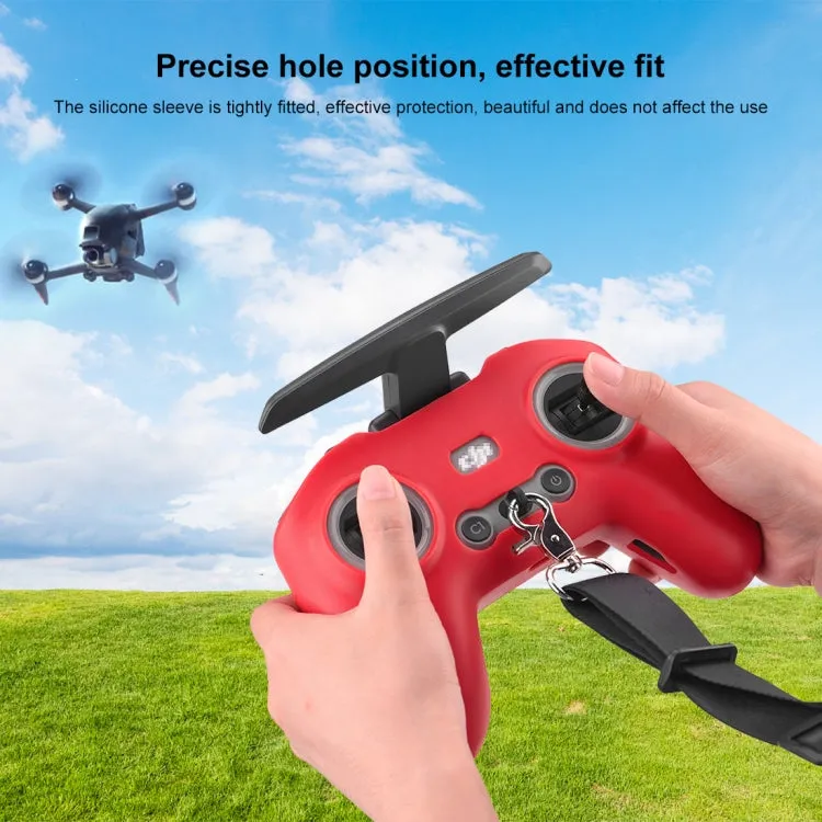 For DJI FPV Combo Remote Control PULUZ Silicone Protective Case(Red)