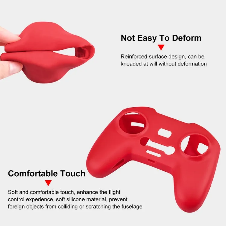 For DJI FPV Combo Remote Control PULUZ Silicone Protective Case(Red)