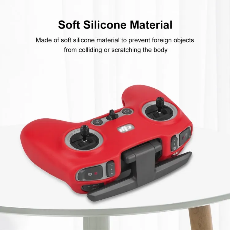 For DJI FPV Combo Remote Control PULUZ Silicone Protective Case(Red)