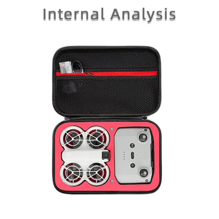 For DJI Neo Fly More Combo Carrying Case Handbag Protective Box(Black   Red Inner)