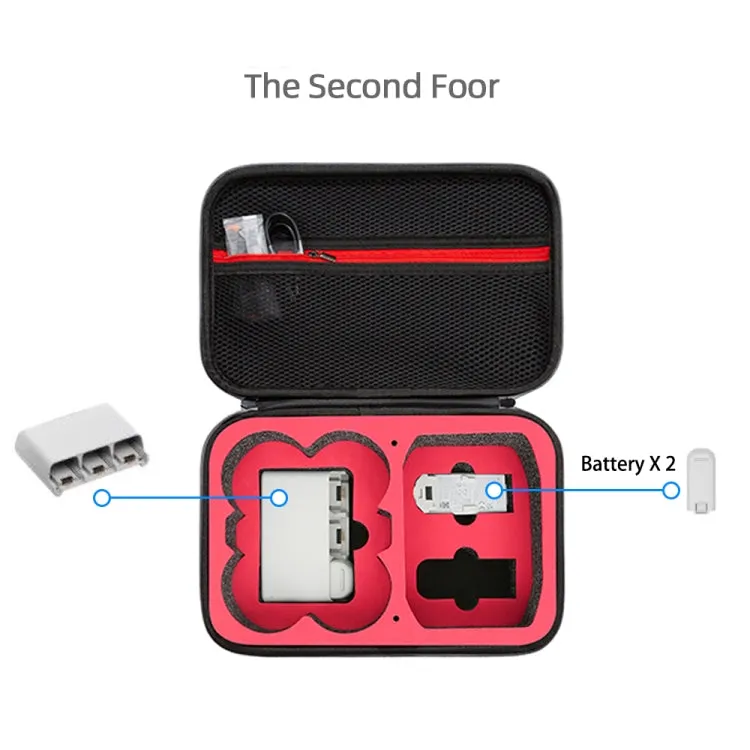 For DJI Neo Fly More Combo Carrying Case Handbag Protective Box(Gray   Red Inner)