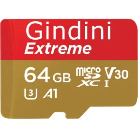 Gindini Extreme 64GB 100MB/s U3 A1 UHS-I 4K Ultra HD MicroSDXC