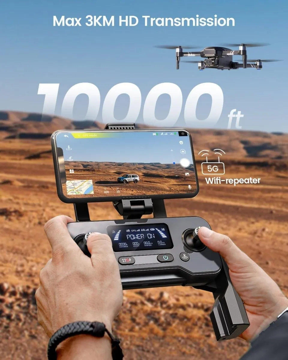 Holy Stone HS600 2-Axis Gimbal Drones with 4K EIS Camera GPS Drone 2 Batteries