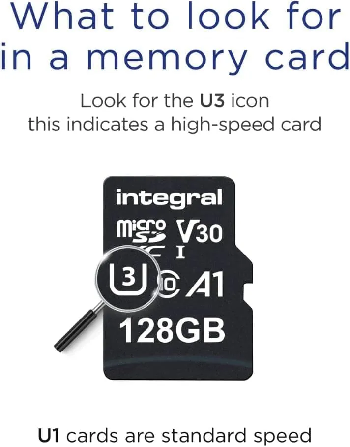 Integral 128GB Micro SD Card 4K Video Premium High Speed Memory Card SDXC Up to 100MB s Read and 50MB s Write speed V30 C10 U3 UHS-I A1