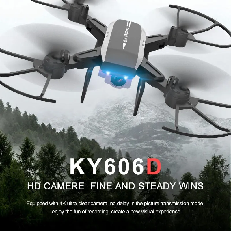 KY606D Drone FPV RC Drone 4k Camera 1080 HD Aerial Video dron Quadcopter RC helicopter toys for kids Foldable Off-Point drones