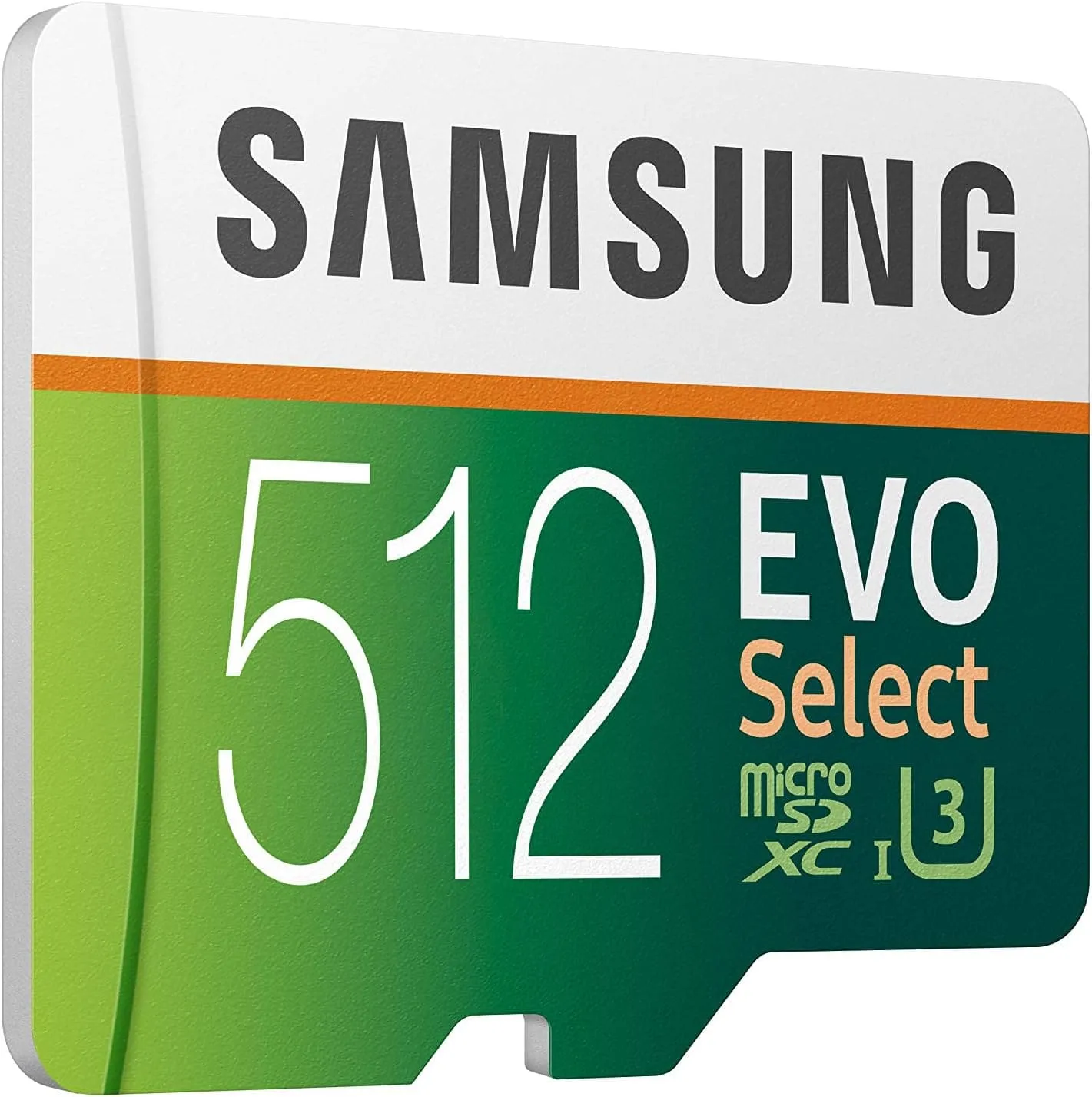 Samsung EVO Select 512GB microSD - 100MB/s Read, 90MB/s Write, Full HD & 4K UHD, with SD Adapter - For Smartphone, Tablet, Action Camera, Drone, and Notebook