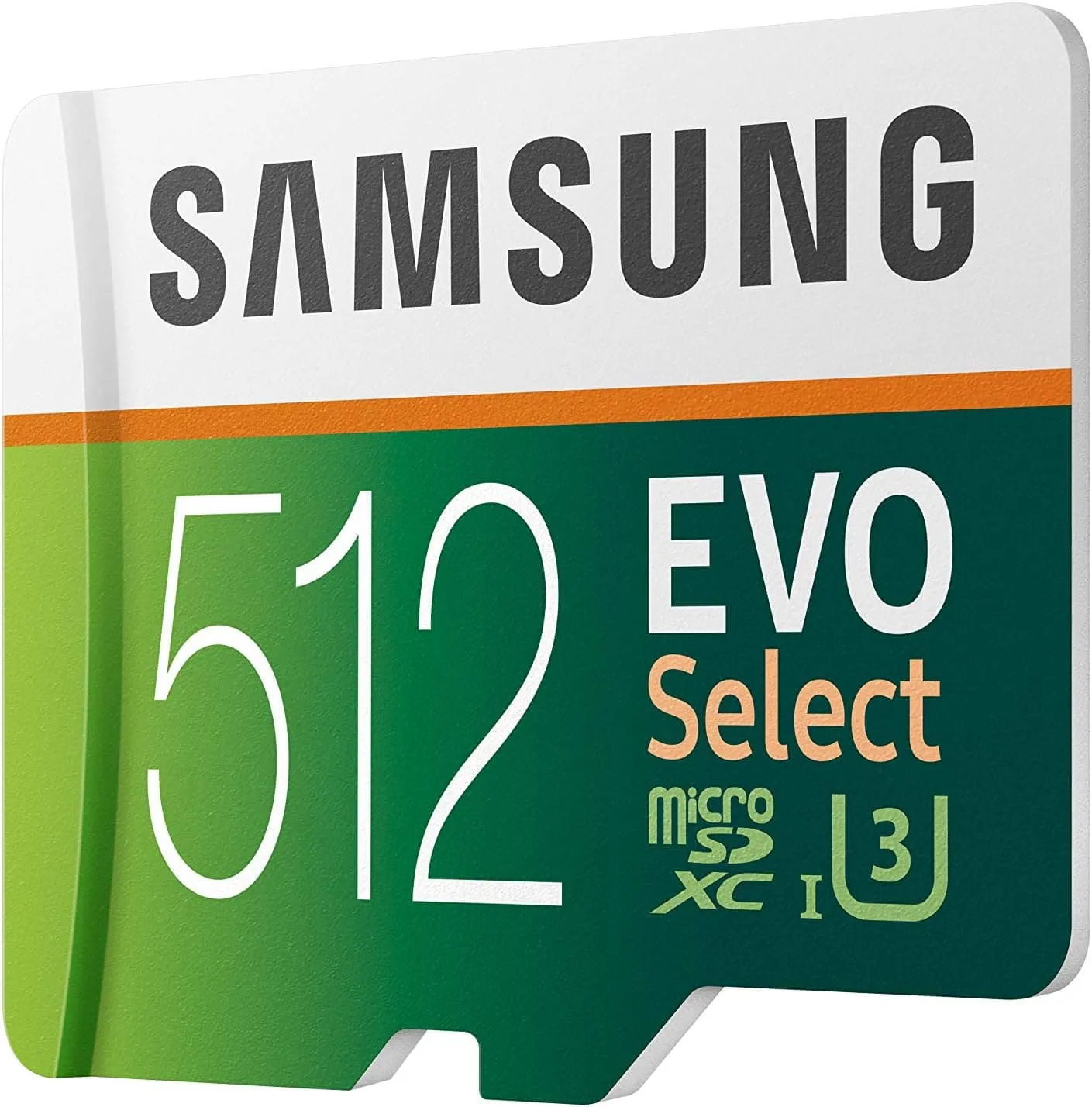 Samsung EVO Select 512GB microSD - 100MB/s Read, 90MB/s Write, Full HD & 4K UHD, with SD Adapter - For Smartphone, Tablet, Action Camera, Drone, and Notebook