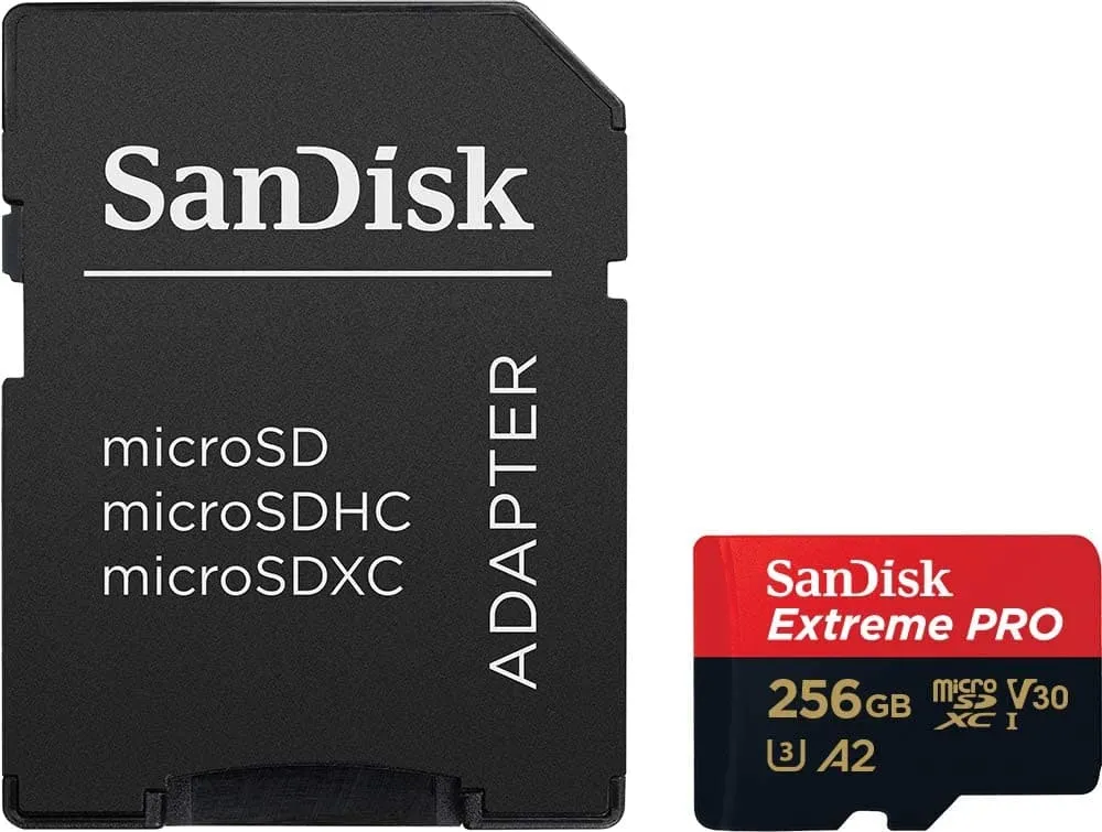 SanDisk 256GB Extreme PRO microSDXC Card   SD Adapter, Up to 200MB/s, A2 App Performance, UHS-I, Class 10, U3, V30