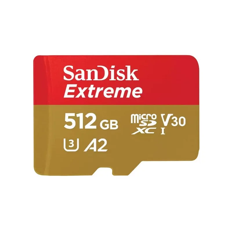 SanDisk Extreme 512GB A2 U3 V30 MicroSD MicroXC Card