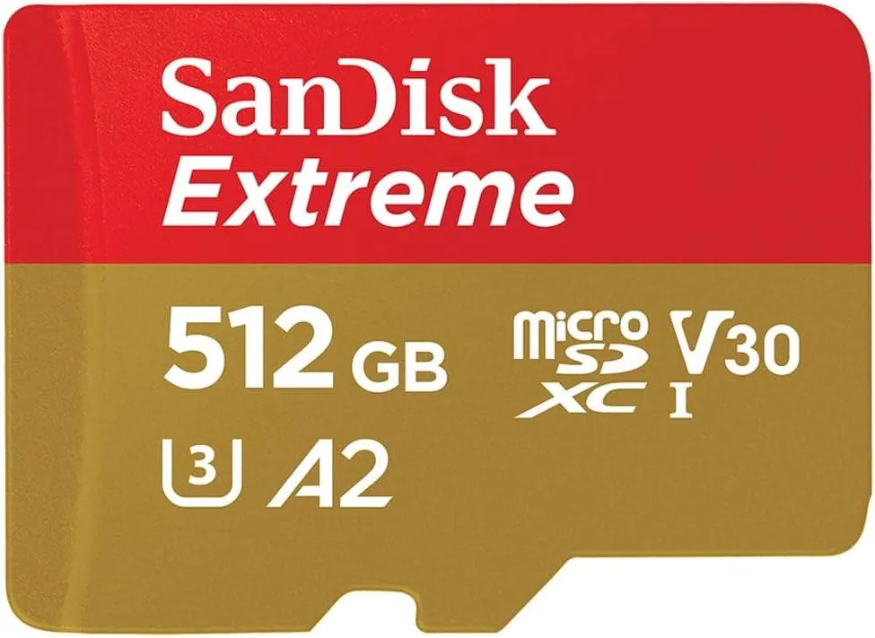 SanDisk Extreme 512GB microSDXC Memory Card   SD Adapter with A2 App Performance   Rescue Pro Deluxe, up to 160MB/s, Class 10, UHS-I, U3, V30