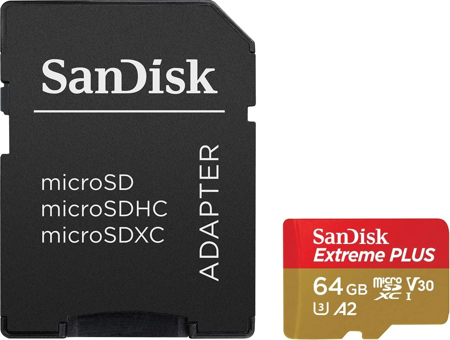 SanDisk Extreme PLUS 64 GB microSDXC Memory Card   SD Adapter with A2 App Performance up to 170 MB/s, Class 10, U3, V30