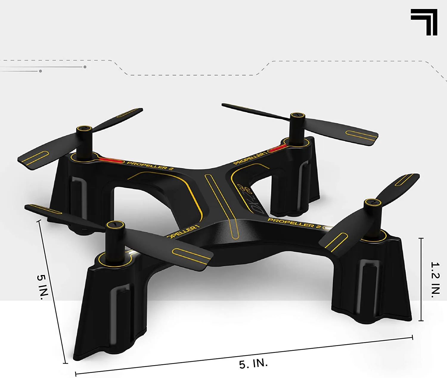 SHARPER IMAGE Stunt Drone, 2.4GHz RC DX-2 Stunt Drone, Mini Remote Controlled Quadcopter with Assisted Landing, Wireless and Rechargeable