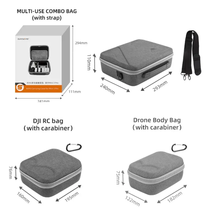 Sunnylife Drone Protective Storage Bag for DJI Mini 3 Pro,Style: Simplified Version Bag