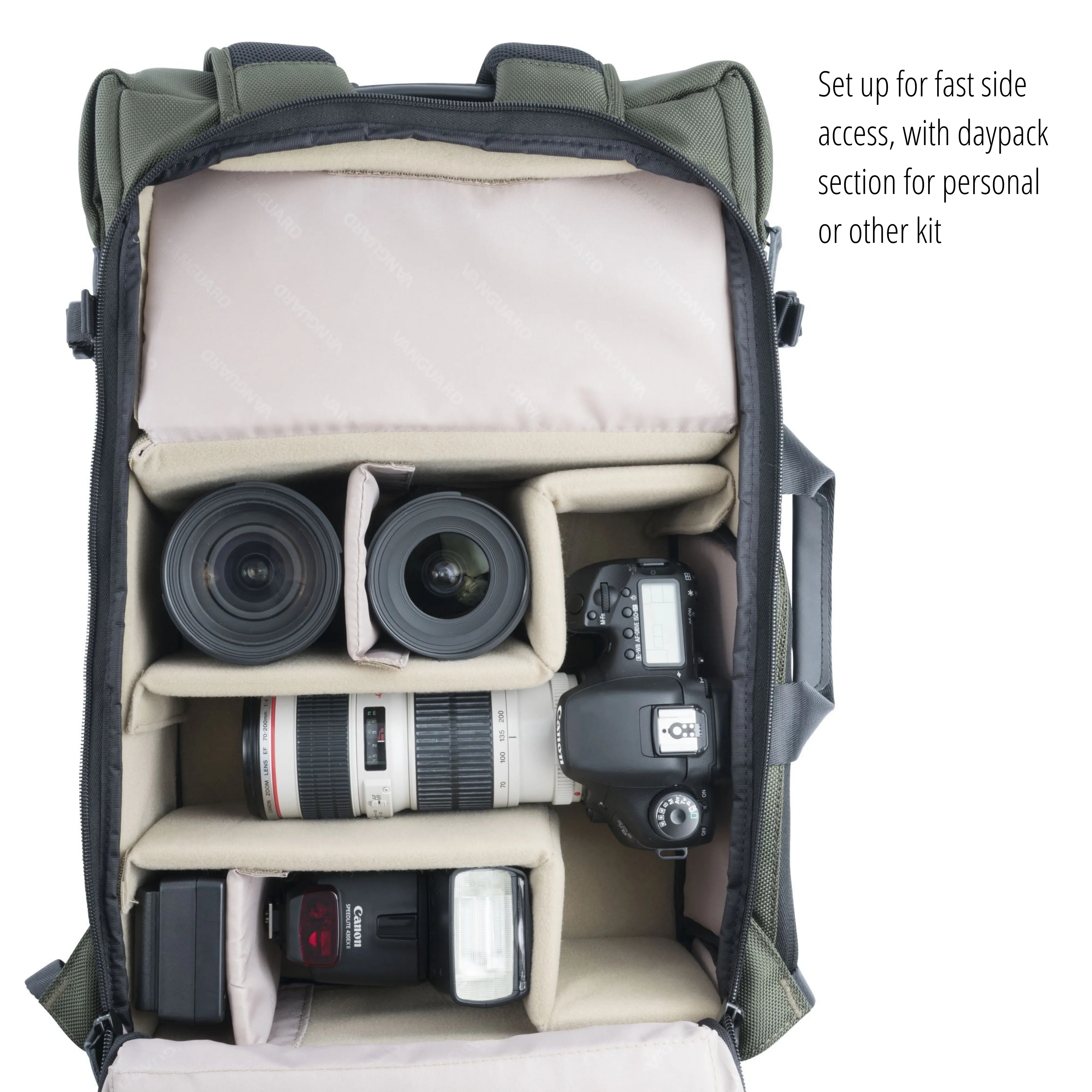 VEO Select 49 - 18 Litre Green Backpack/Shoulder Bag for DSLR/Mirrorless