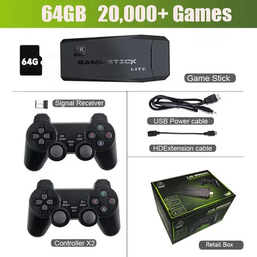 Video Game Console 2.4G Double Wireless Controller Game Stick 4K 20000